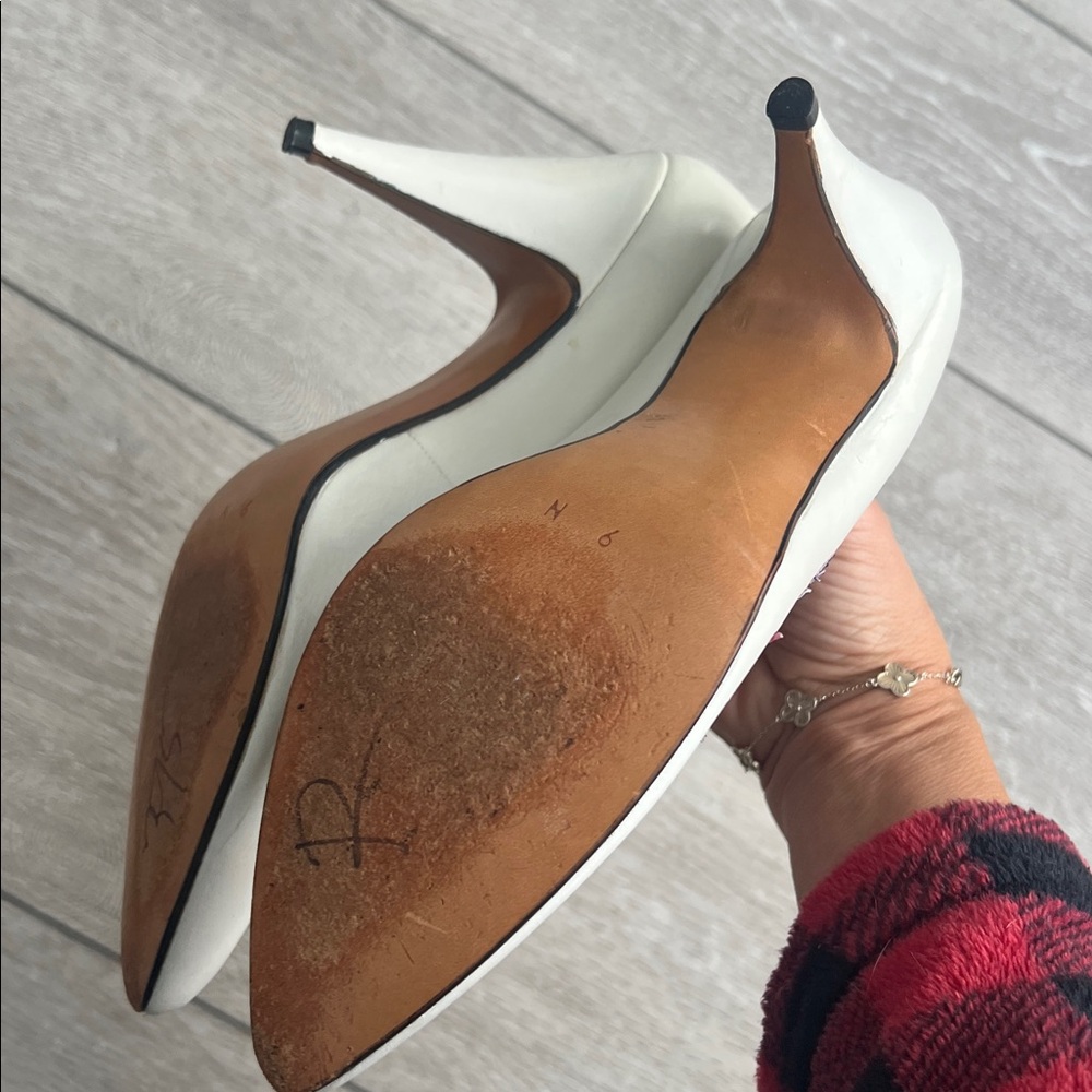 Vintage Salvatore Ferragamo White Heels with Red and Purple Snakeskin - Picture 9 of 10